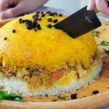 Persian Layered Chicken and Rice with Yogurt (Tachin Joojeh)-image