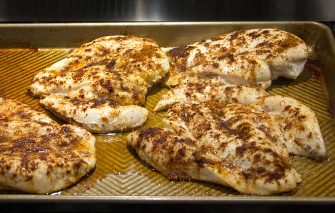 roasted spiced chicken breasts for making award winning white chicken chili