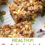 Pinterest pin: healthy fruit nut snack bar