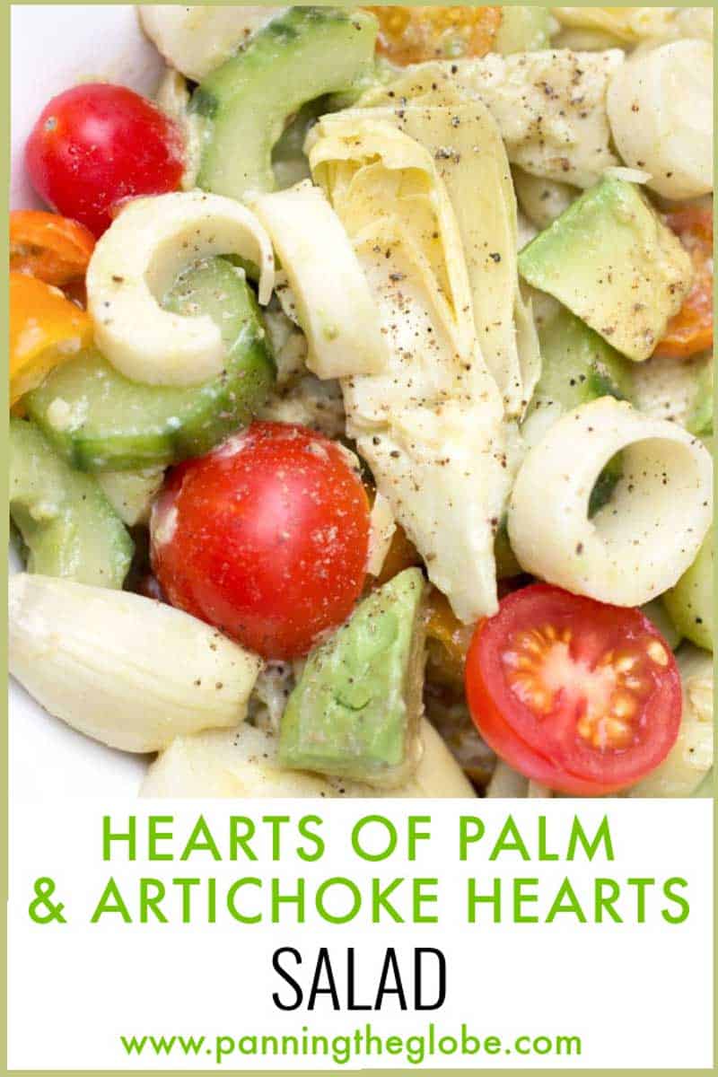 Hearts of Palm Salad with Artichoke Hearts, Cucumber and Avocado
