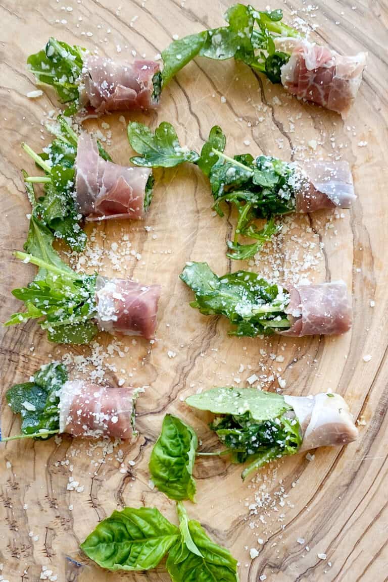 Prosciutto Wrapped Arugula Appetizer l Panning The Globe