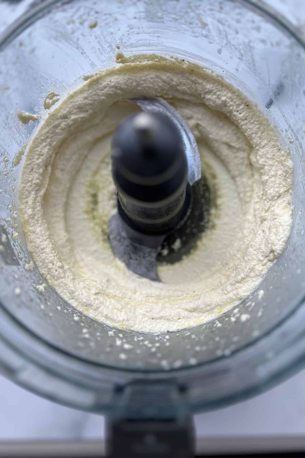 Whipped feta in a food processor