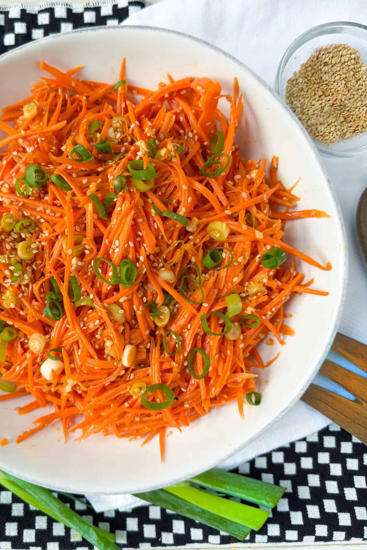 Ginger carrot slaw in a big serving bowl.